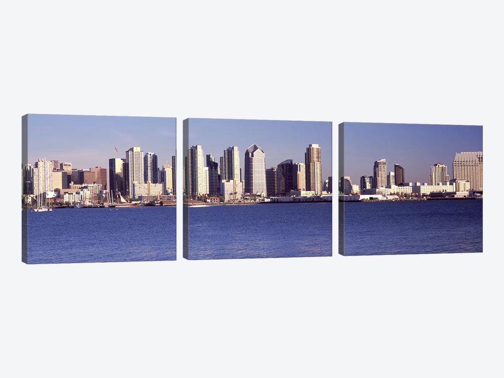 Buildings at the waterfront, San Diego, California, USA 2010 #2 by Panoramic Images 3-piece Canvas Print