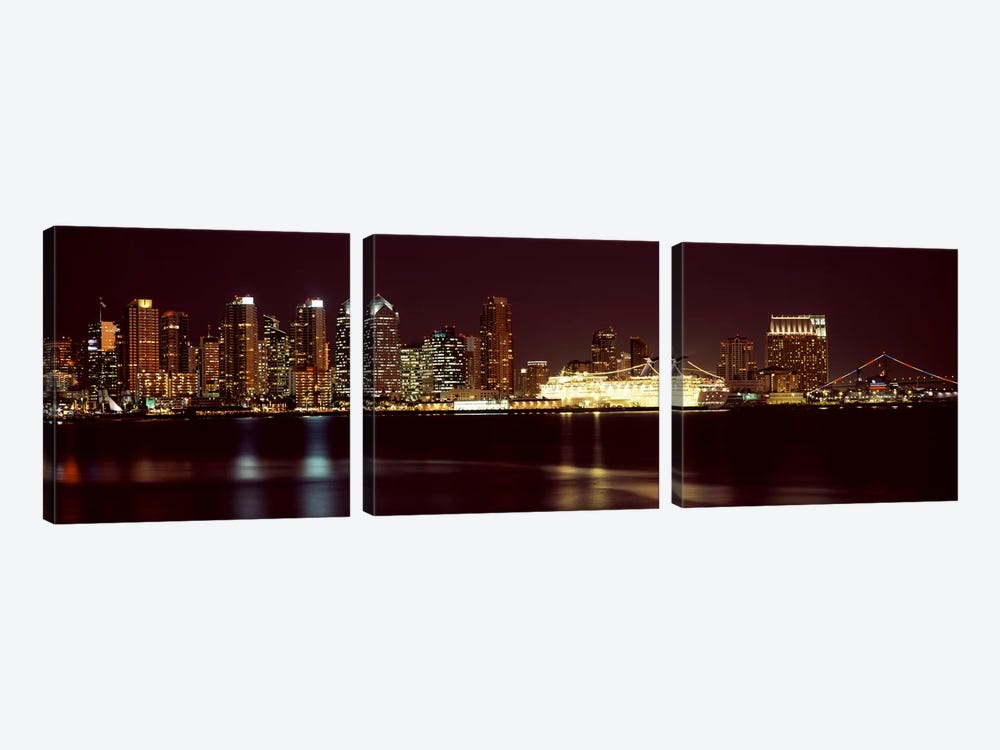 Buildings at the waterfront, San Diego, California, USA 2010 #4 by Panoramic Images 3-piece Canvas Print