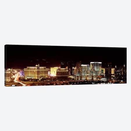 City lit up at night, Las Vegas, Nevada, USA 2010 Canvas Print #PIM8172} by Panoramic Images Canvas Print