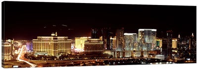 City lit up at night, Las Vegas, Nevada, USA 2010 Canvas Art Print - Las Vegas Skylines