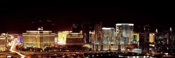 Las Vegas Skylines: City lit up at night, Las Vegas, Nevada, USA 2010 by Panoramic Images