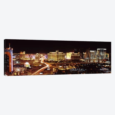 City lit up at night, Las Vegas, Nevada, USA Canvas Print #PIM8173} by Panoramic Images Art Print