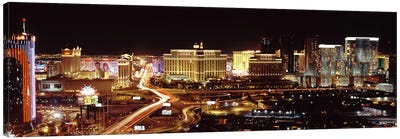 City lit up at night, Las Vegas, Nevada, USA Canvas Art Print - Las Vegas Skylines