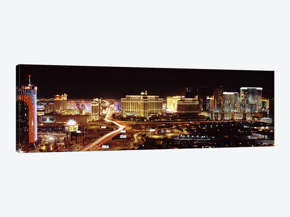 City lit up at night, Las Vegas, Nevada, USA by Panoramic Images 1-piece Canvas Artwork