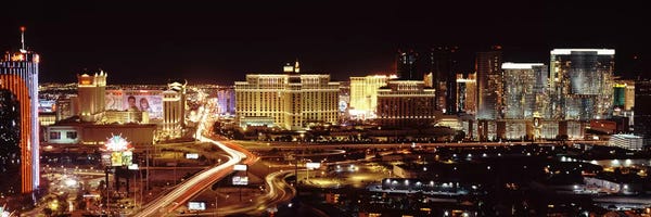Nevada: City lit up at night, Las Vegas, Nevada, USA by Panoramic Images