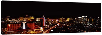 City lit up at night, Las Vegas, Nevada, USA 2010 #2 Canvas Art Print - Night Sky Art