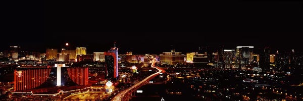 Las Vegas Skylines: City lit up at night, Las Vegas, Nevada, USA 2010 #2 by Panoramic Images