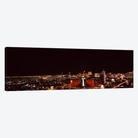 City lit up at night, Las Vegas, Nevada, USA #2 Canvas Print #PIM8175} by Panoramic Images Canvas Art