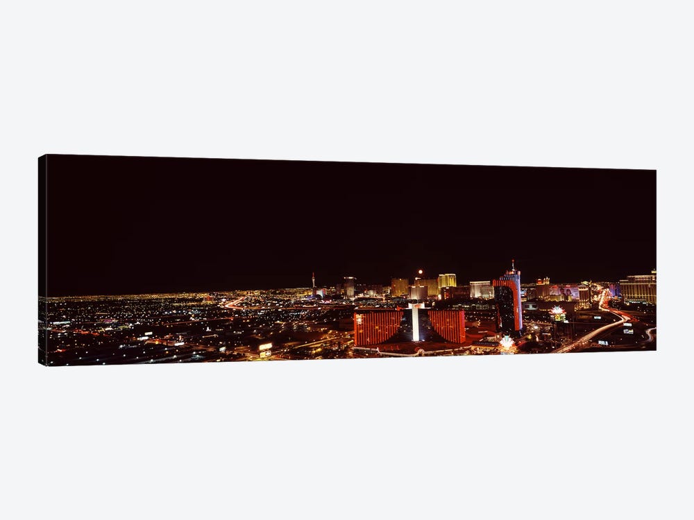 City lit up at night, Las Vegas, Nevada, USA #2 by Panoramic Images 1-piece Canvas Artwork