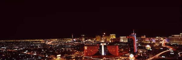 Las Vegas Skylines: City lit up at night, Las Vegas, Nevada, USA #2 by Panoramic Images
