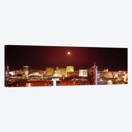City lit up at night, Las Vegas, Nevada, USA #3 Canvas Print #PIM8176} by Panoramic Images Canvas Art