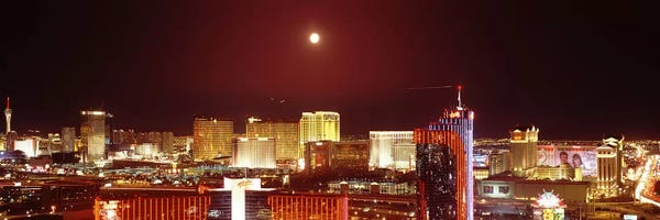 Las Vegas Skylines: City lit up at night, Las Vegas, Nevada, USA #3 by Panoramic Images