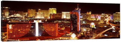 City lit up at night, Las Vegas, Nevada, USA #4 Canvas Art Print - Nevada Art