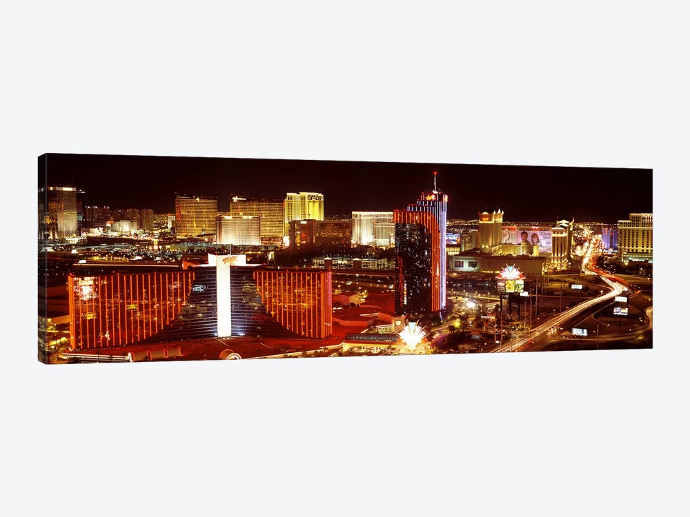 City lit up at night, Las Vegas, Nevada, USA #4 by Panoramic Images 1-piece Canvas Wall Art