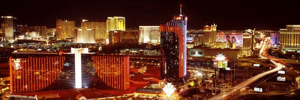Las Vegas: City lit up at night, Las Vegas, Nevada, USA #4 by Panoramic Images