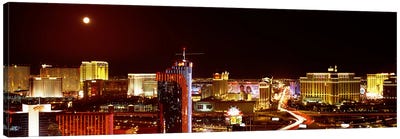 City lit up at night, Las Vegas, Nevada, USA #5 Canvas Art Print - Nevada Art