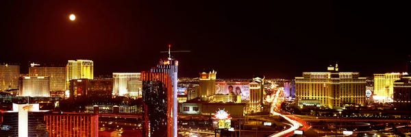 Las Vegas: City lit up at night, Las Vegas, Nevada, USA #5 by Panoramic Images
