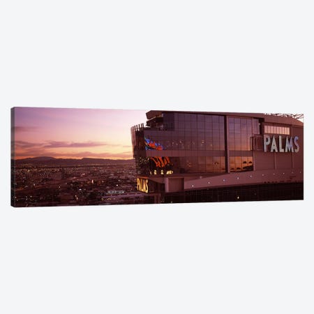 Hotel lit up at dusk, Palms Casino Resort, Las Vegas, Nevada, USA Canvas Print #PIM8179} by Panoramic Images Art Print