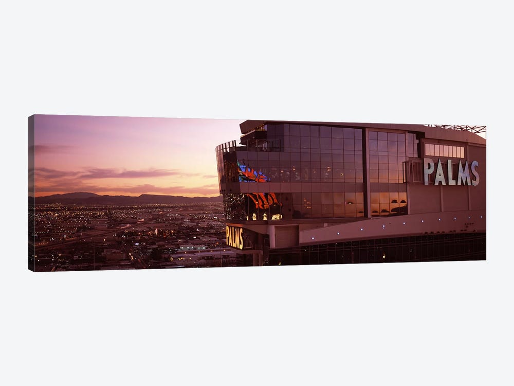 Hotel lit up at dusk, Palms Casino Resort, Las Vegas, Nevada, USA by Panoramic Images 1-piece Canvas Art