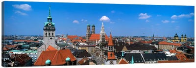 Aerial View Of the Altstadt District, Munich, Bavaria, Germany Canvas Art Print - Munich Art