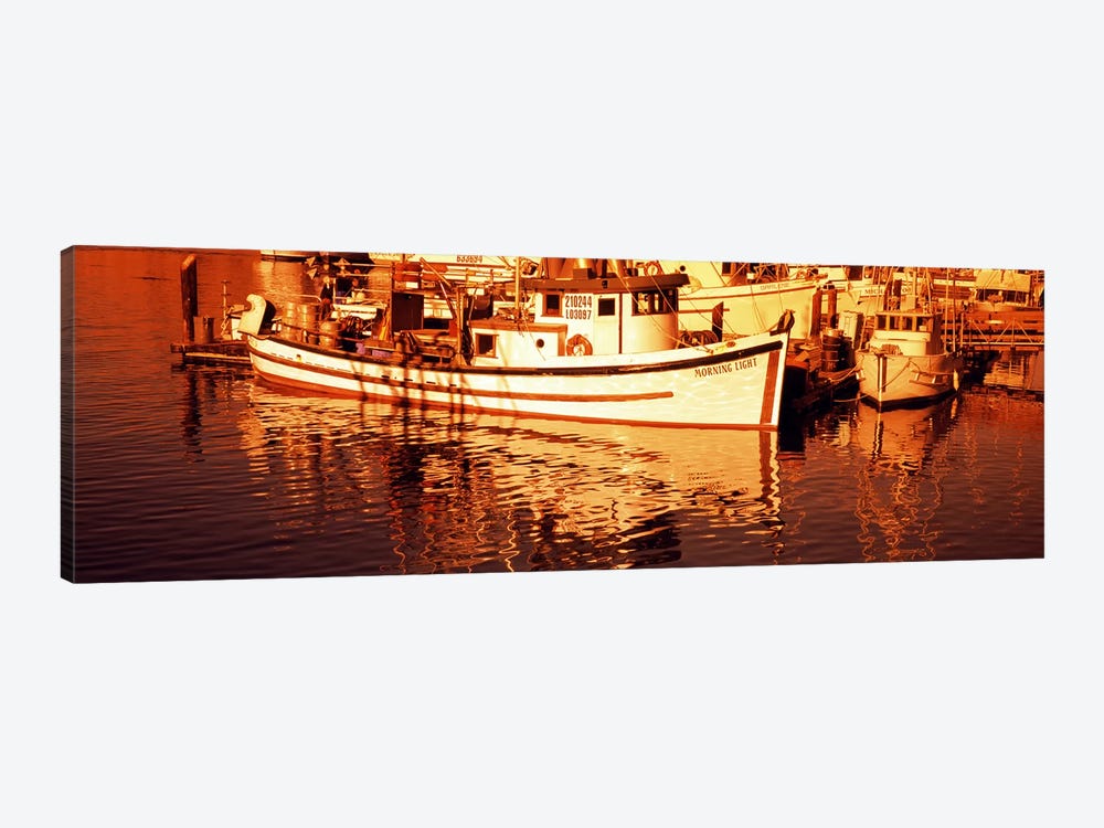 Fishing boats in the bay, Morro Bay, San Luis Obispo County, California, USA by Panoramic Images 1-piece Canvas Print