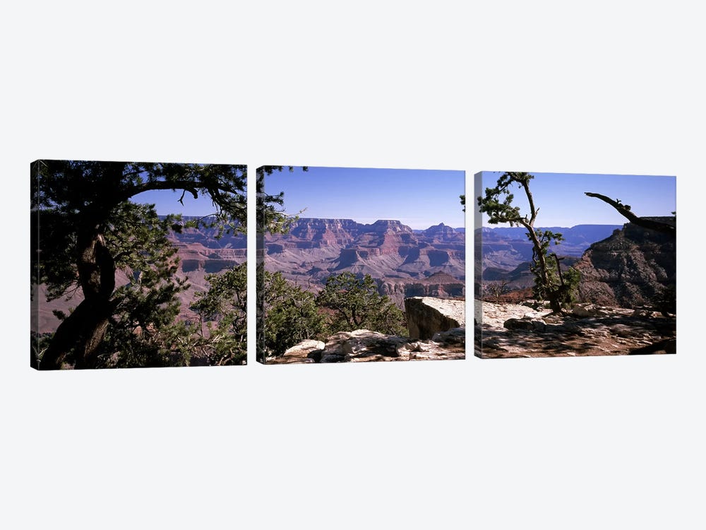 View Of The South Rim From Mather Point, Grand Canyon National Park, Arizona, USA by Panoramic Images 3-piece Canvas Wall Art