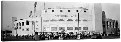 People outside a baseball park, old Comiskey Park, Chicago, Cook County, Illinois, USA Canvas Art Print - Baseball Art