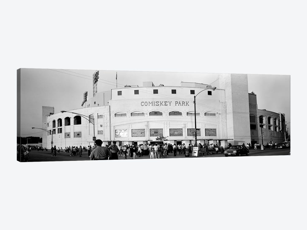People outside a baseball park, old Comiskey Park, Chicago, Cook County, Illinois, USA by Panoramic Images 1-piece Canvas Wall Art