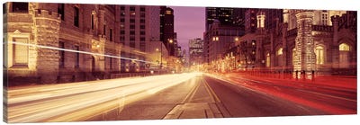 Traffic on the road at dusk, Michigan Avenue, Chicago, Cook County, Illinois, USA #2 Canvas Art Print - Illinois Art