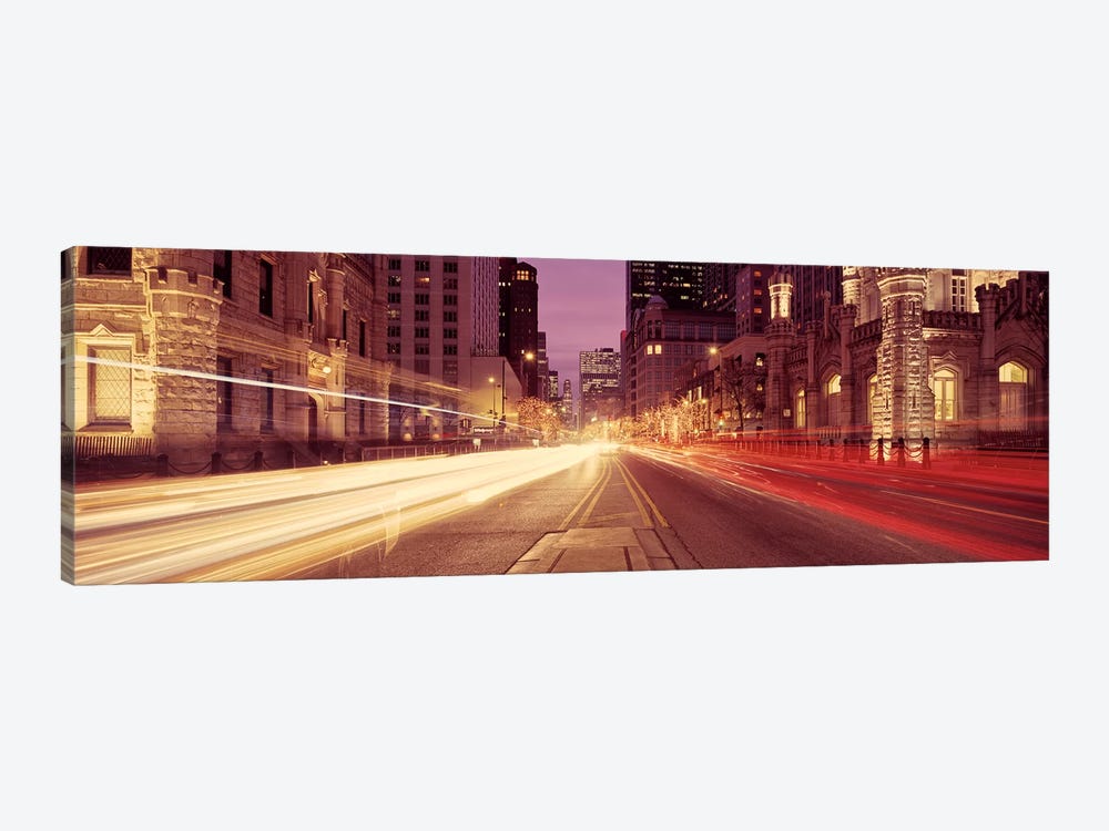 Traffic on the road at dusk, Michigan Avenue, Chicago, Cook County, Illinois, USA #2 by Panoramic Images 1-piece Canvas Art