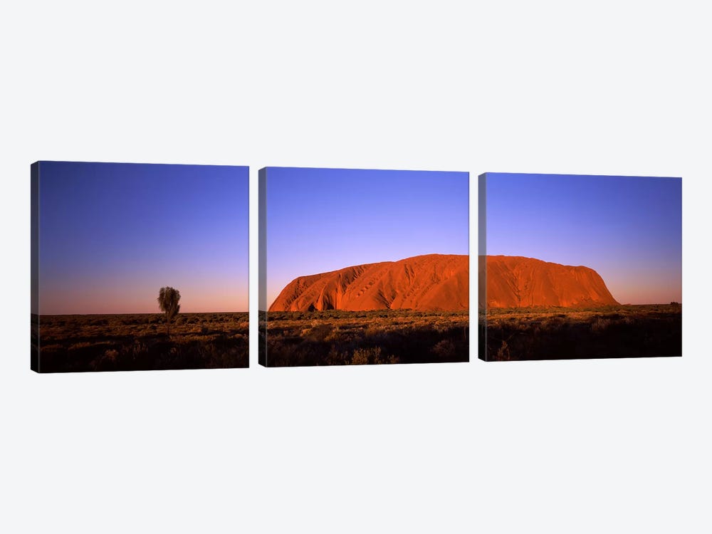 Sunset Over Uluru (Ayers Rock), Uluru-Kata Tjuta National Park, Northern Territory, Australia 3-piece Art Print