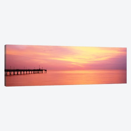 Sunset At PierWater, Caspersen Beach, Venice, Florida, USA Canvas Print #PIM821} by Panoramic Images Canvas Art
