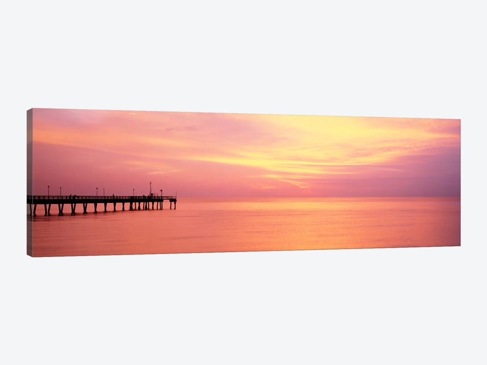Sunset At PierWater, Caspersen Beach, Venice, Florida, USA by Panoramic Images 1-piece Canvas Wall Art
