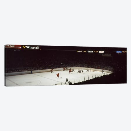 Group of people playing ice hockey, Chicago, Illinois, USA Canvas Print #PIM8226} by Panoramic Images Canvas Artwork