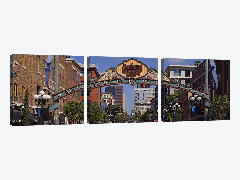 Buildings in a city, Gaslamp Quarter, San Diego, California, USA by Panoramic Images 3-piece Art Print