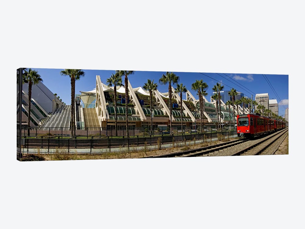 MTS commuter train moving on tracks, San Diego Convention Center, San Diego, California, USA by Panoramic Images 1-piece Art Print