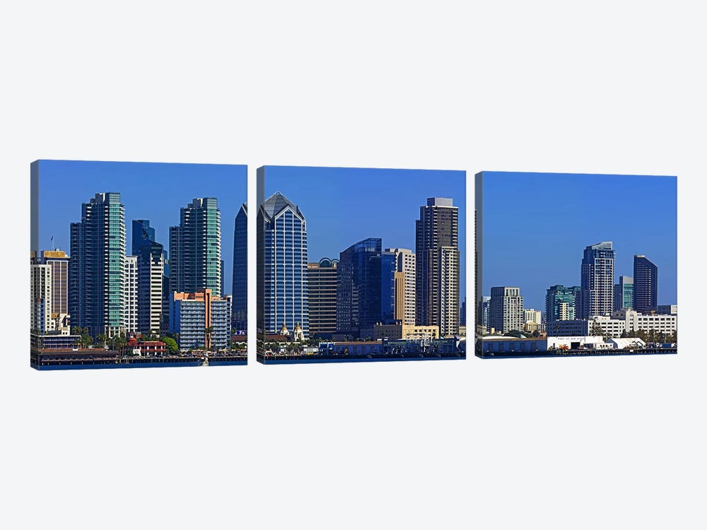 Buildings at the waterfront, San Diego, California, USA 2010 #7 by Panoramic Images 3-piece Canvas Print