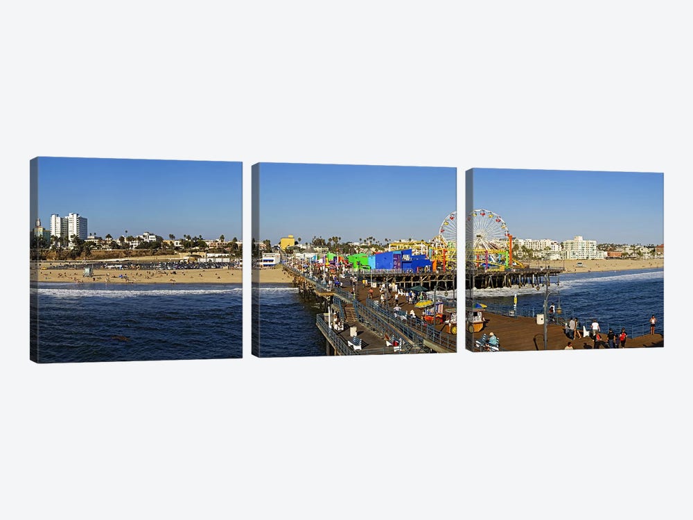 Amusement park, Santa Monica Pier, Santa Monica, Los Angeles County, California, USA by Panoramic Images 3-piece Art Print