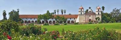 Garden in front of a mission, Mission Santa Barbara, Santa Barbara, Santa Barbara County, California, USA by Panoramic Images multi panel art