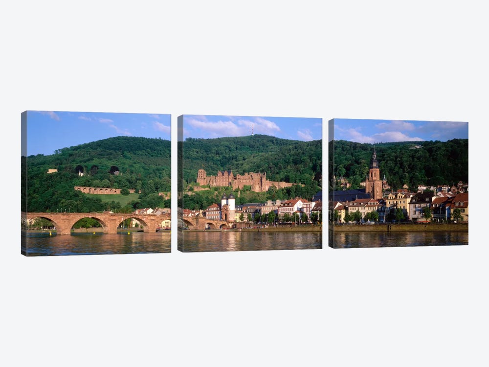 Heidelberg Castle With Altstadt (Old Town) In The Foreground, Baden-Wurttemberg, Germany by Panoramic Images 3-piece Canvas Wall Art