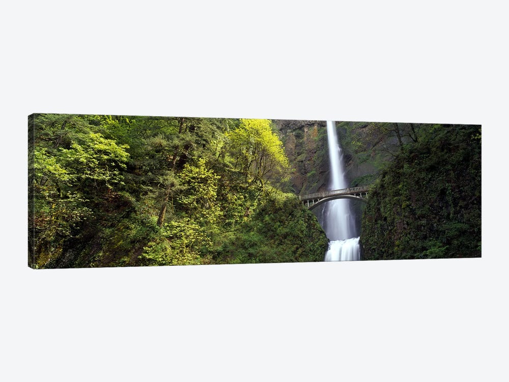 Waterfall in a forest, Multnomah Falls, Columbia River Gorge, Portland, Multnomah County, Oregon, USA by Panoramic Images 1-piece Canvas Artwork
