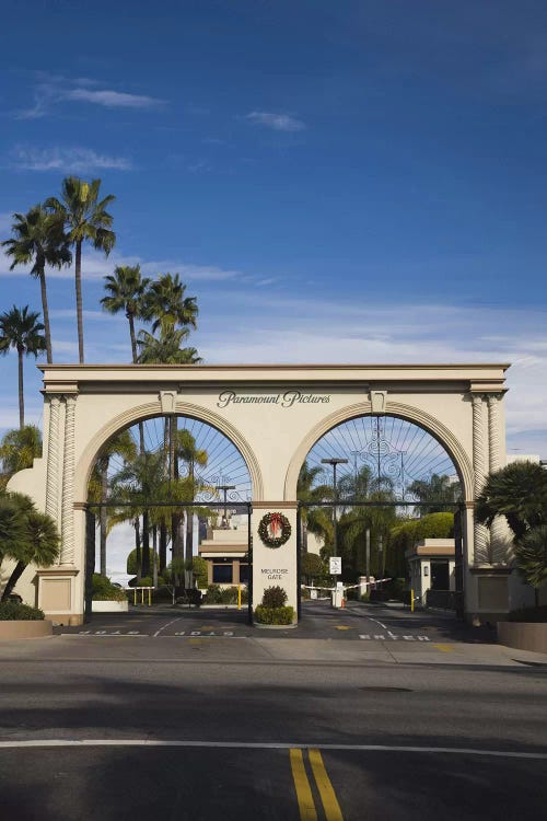 Entrance gate to a studio, Paramount Studios, Melrose Avenue, Hollywood, Los Angeles, California, USA