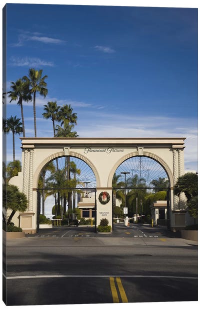 Entrance gate to a studio, Paramount Studios, Melrose Avenue, Hollywood, Los Angeles, California, USA Canvas Art Print - Hollywood