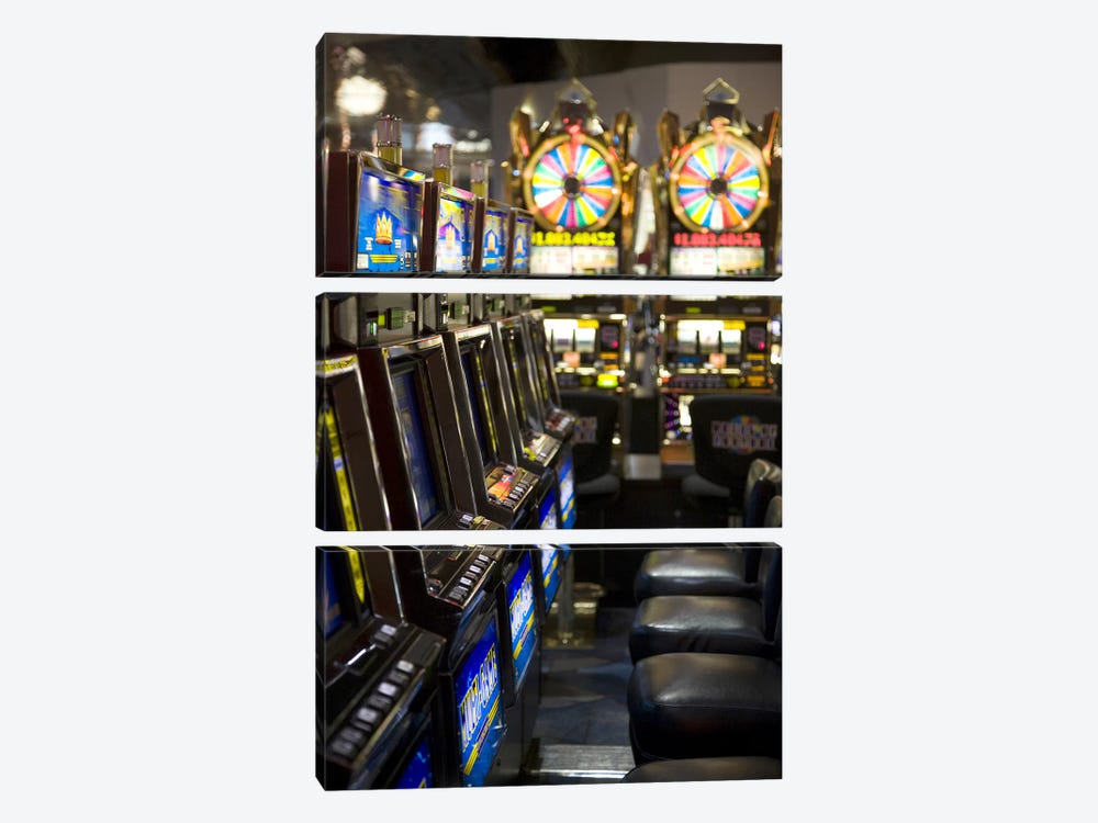 Slot machines at an airport, McCarran International Airport, Las Vegas, Nevada, USA by Panoramic Images 3-piece Canvas Art