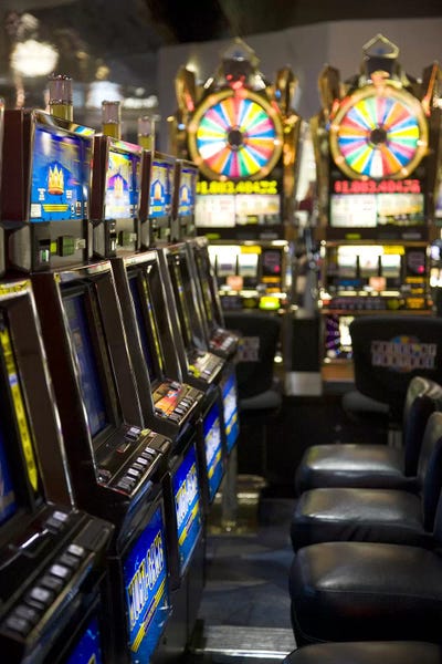 Nevada: Slot machines at an airport, McCarran International Airport, Las Vegas, Nevada, USA by Panoramic Images