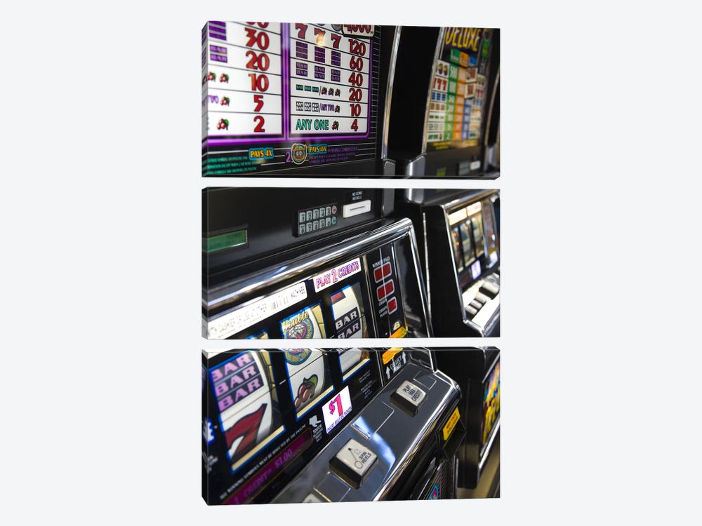 Slot machines at an airport, McCarran International Airport, Las Vegas, Nevada, USA #2 by Panoramic Images 3-piece Canvas Print
