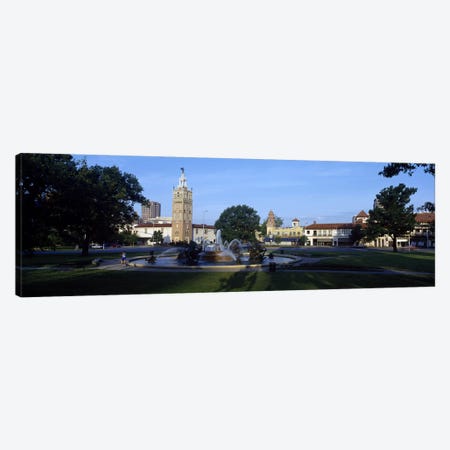 Fountain in a city, Country Club Plaza, Kansas City, Jackson County, Missouri, USA #2 Canvas Print #PIM8252} by Panoramic Images Canvas Wall Art