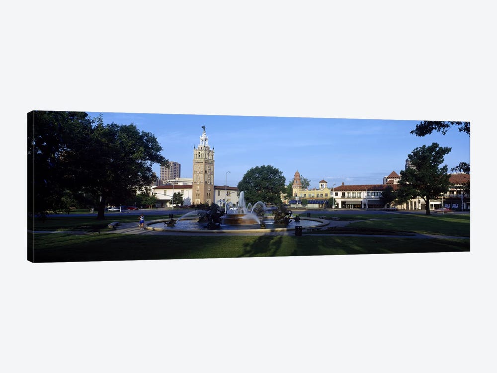 Fountain in a city, Country Club Plaza, Kansas City, Jackson County, Missouri, USA #2 by Panoramic Images 1-piece Art Print