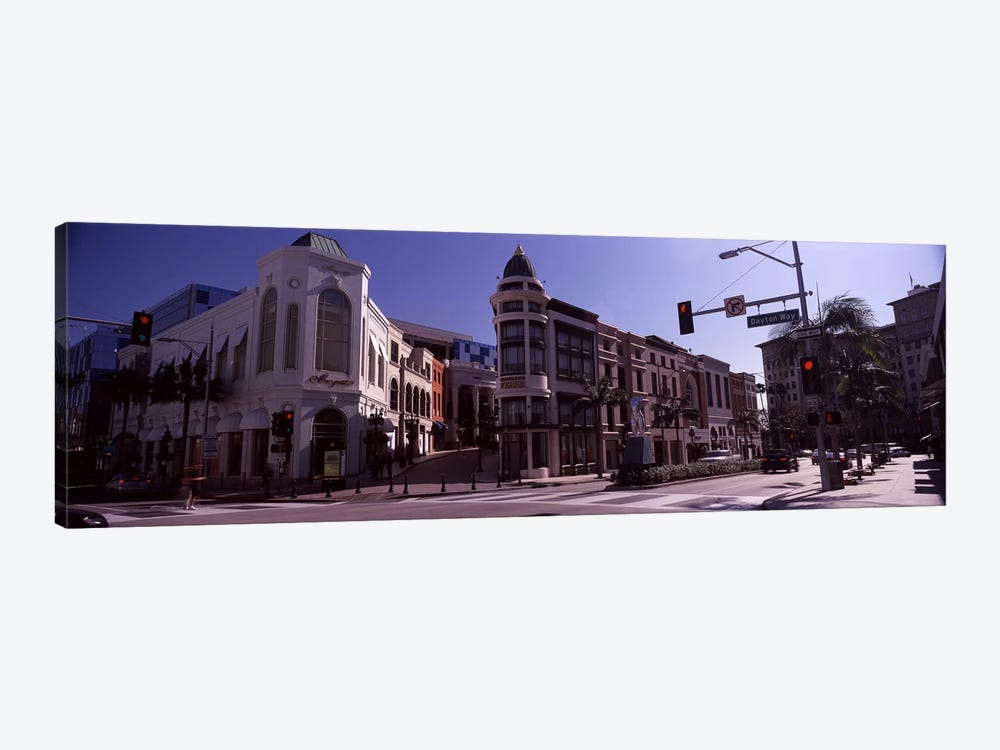 Buildings along the road, Rodeo Drive, Beverly Hills, Los Angeles County, California, USA by Panoramic Images 1-piece Canvas Wall Art