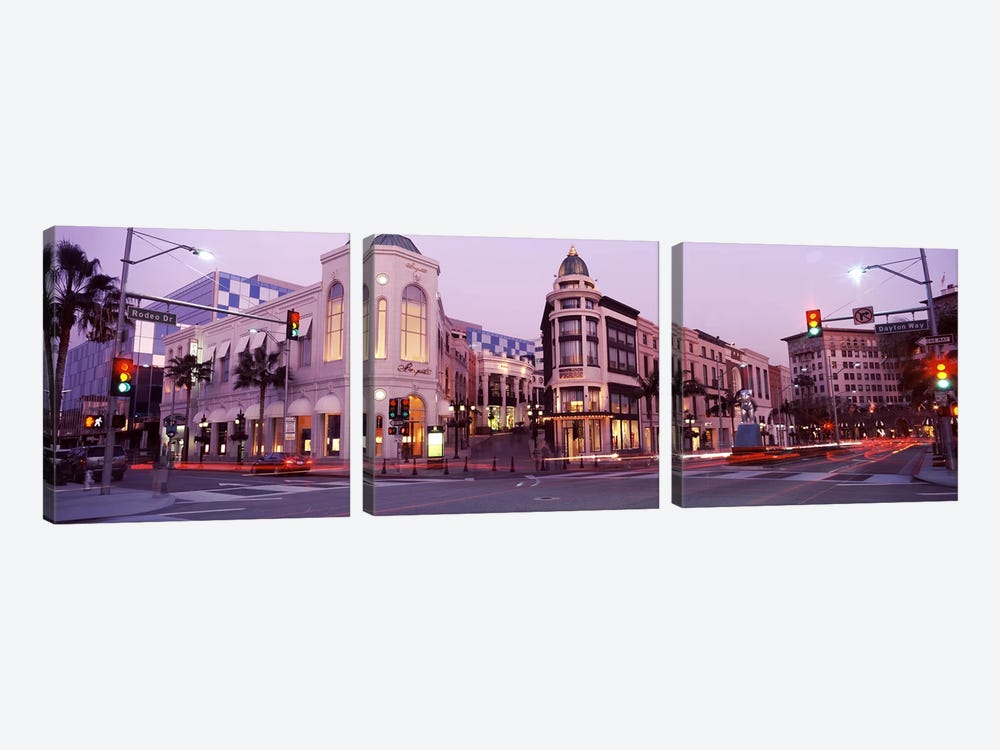 Traffic on the road, Rodeo Drive, Beverly Hills, Los Angeles County, California, USA #2 by Panoramic Images 3-piece Canvas Print